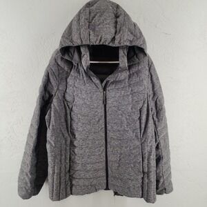 Heatkeep XL | Gray Heathered‎ Puffer Hooded Down Jacket Winter Coat Mens